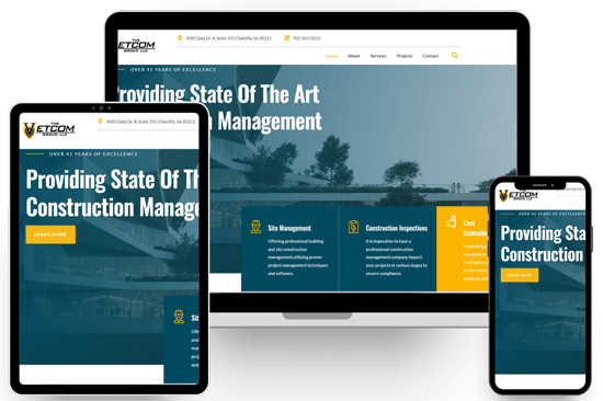 construction contractor web design